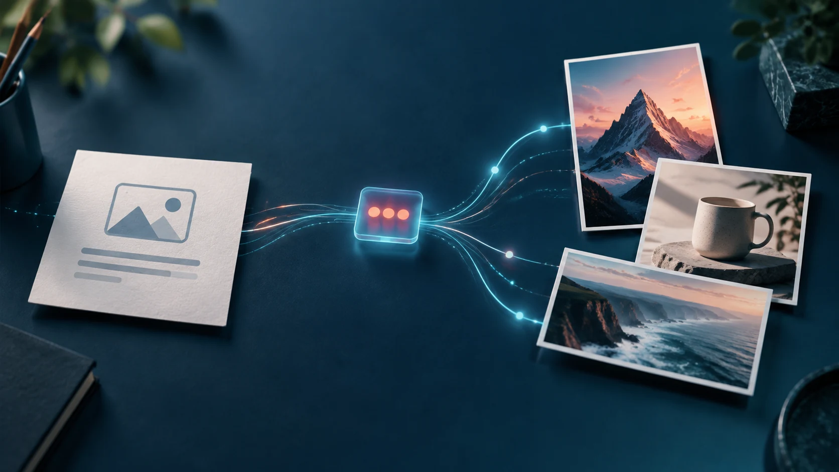Illustration of an image request, asynchronous task and finished results